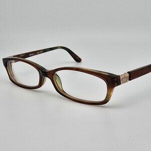 Juicy Couture Blair 01T0 Brown Crystal Rectangular Eyeglasses Frame Italy 50mm